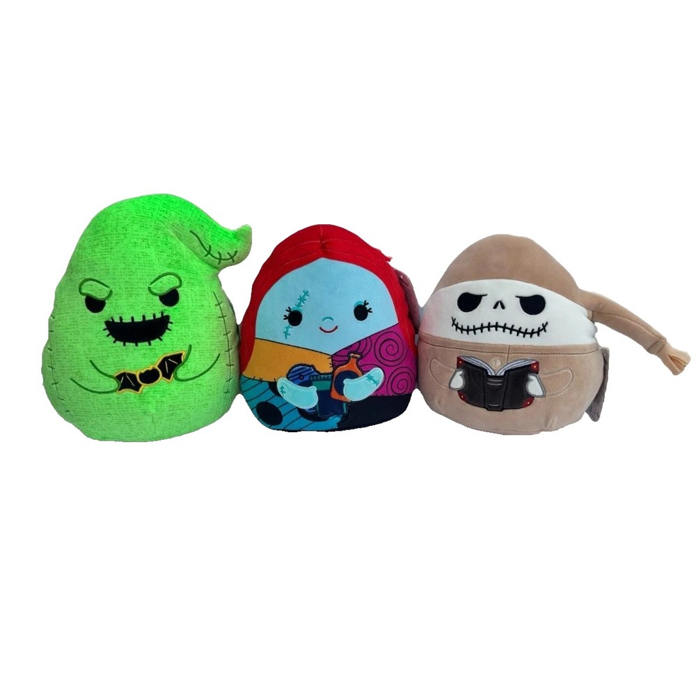 NWT Squishmallow 8" Nightmare B4 Christmas Plush Set Jack Sally Oogie Jazware
